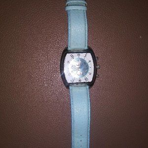 Watch with light blue band